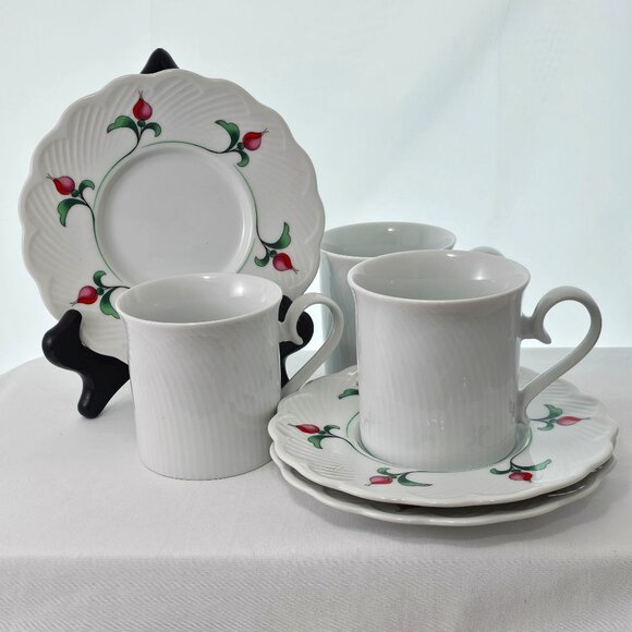 Dansk Rosebud Cup Saucer 3-1/4" floral 8oz romantic elegance tea coffee sets (3) - Picture 1 of 10